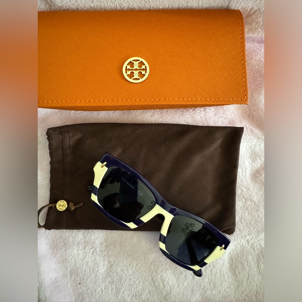Tory Burch Navy Stripe Sunglasses